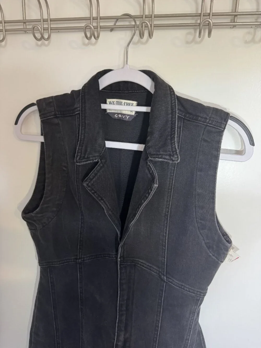 Free People CRVY Ring the Alarm Sleeveless Black Front-Zip Jumpsuit Size Medium